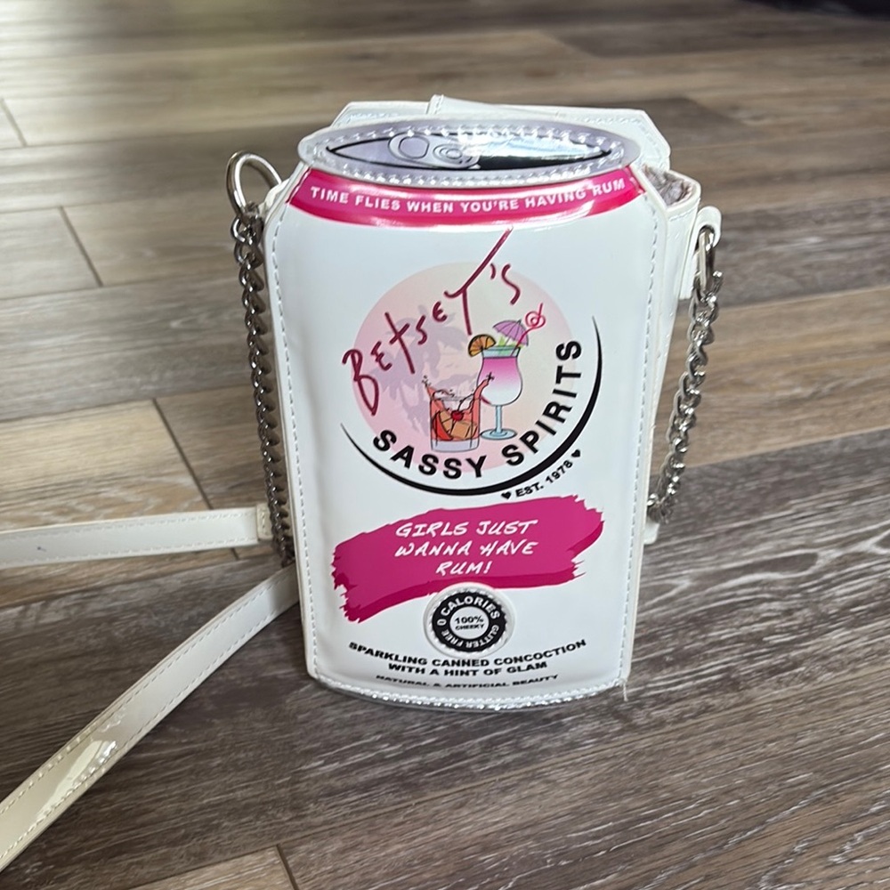 Betsey Johnson White and Pink Crossbody Bag